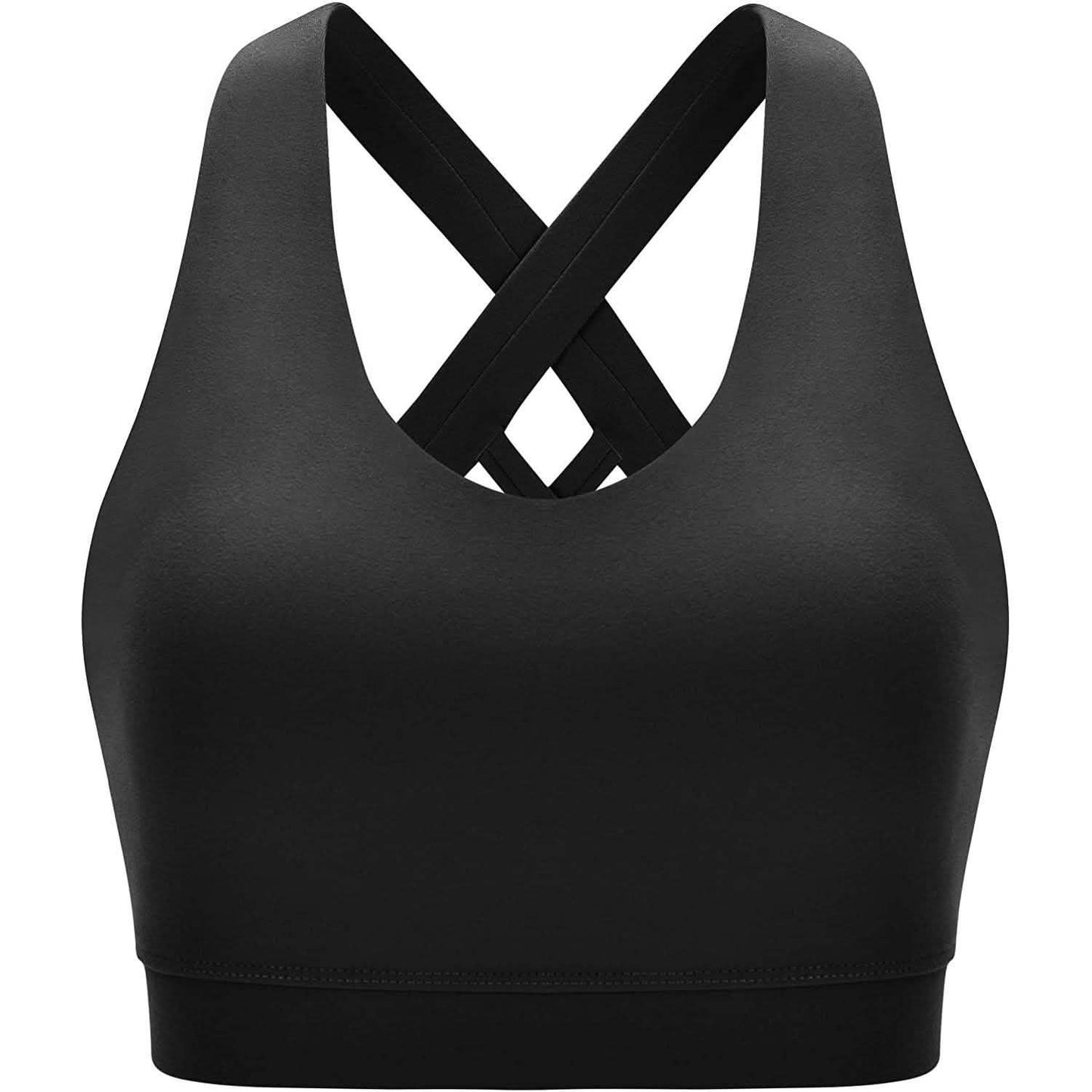 RUNNING GIRL Criss-Cross Back Padded Strappy Sports Bra