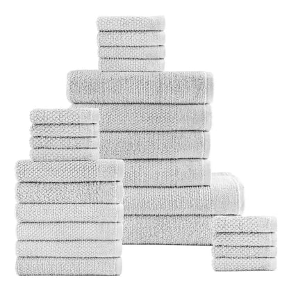 24-Piece Set: Dan River Popcorn Cotton Bath Towel Set