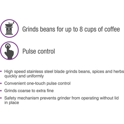 Salton Coffee, Spice & Herb Electric Grinder - Black