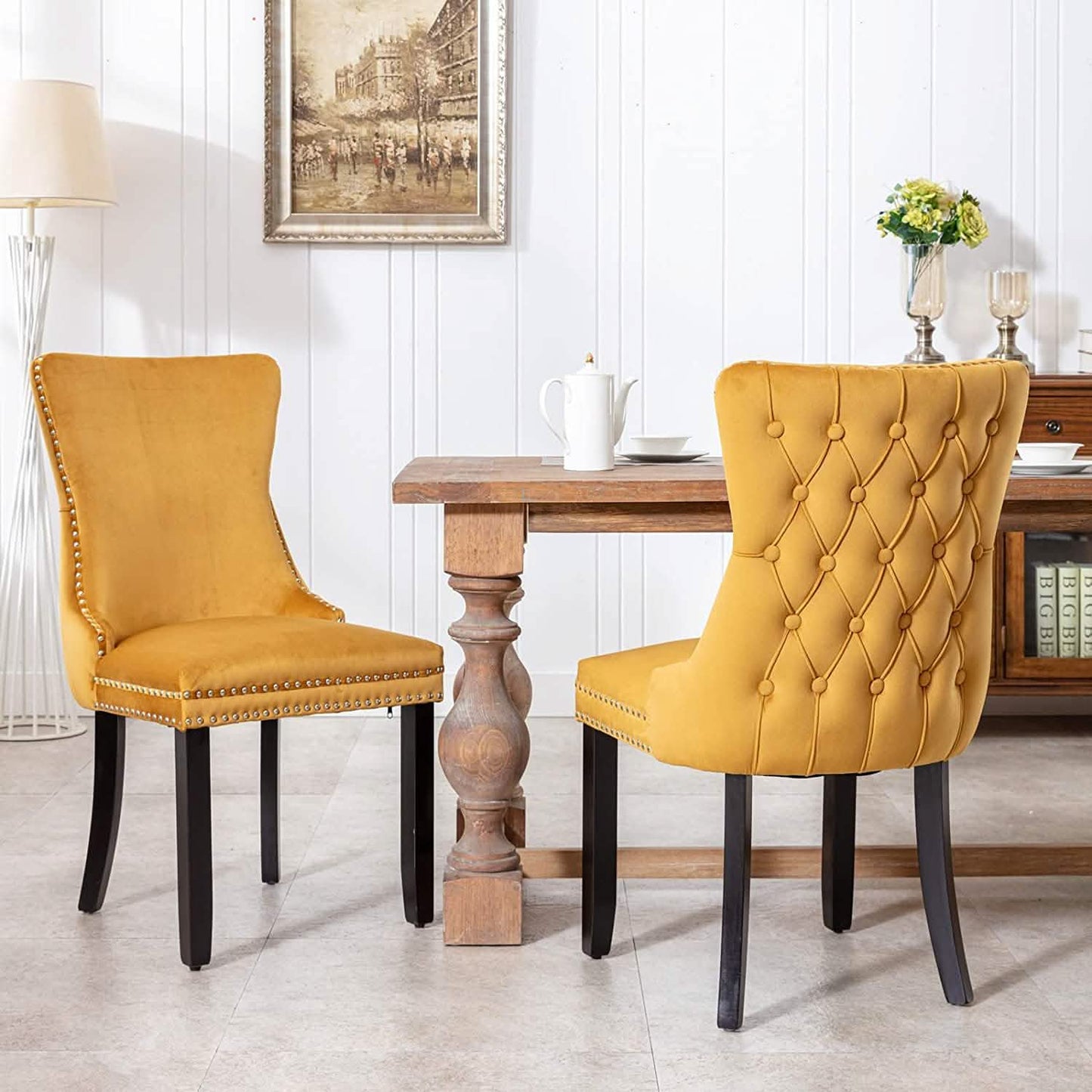Set of 2: Upholstered Dining Chairs