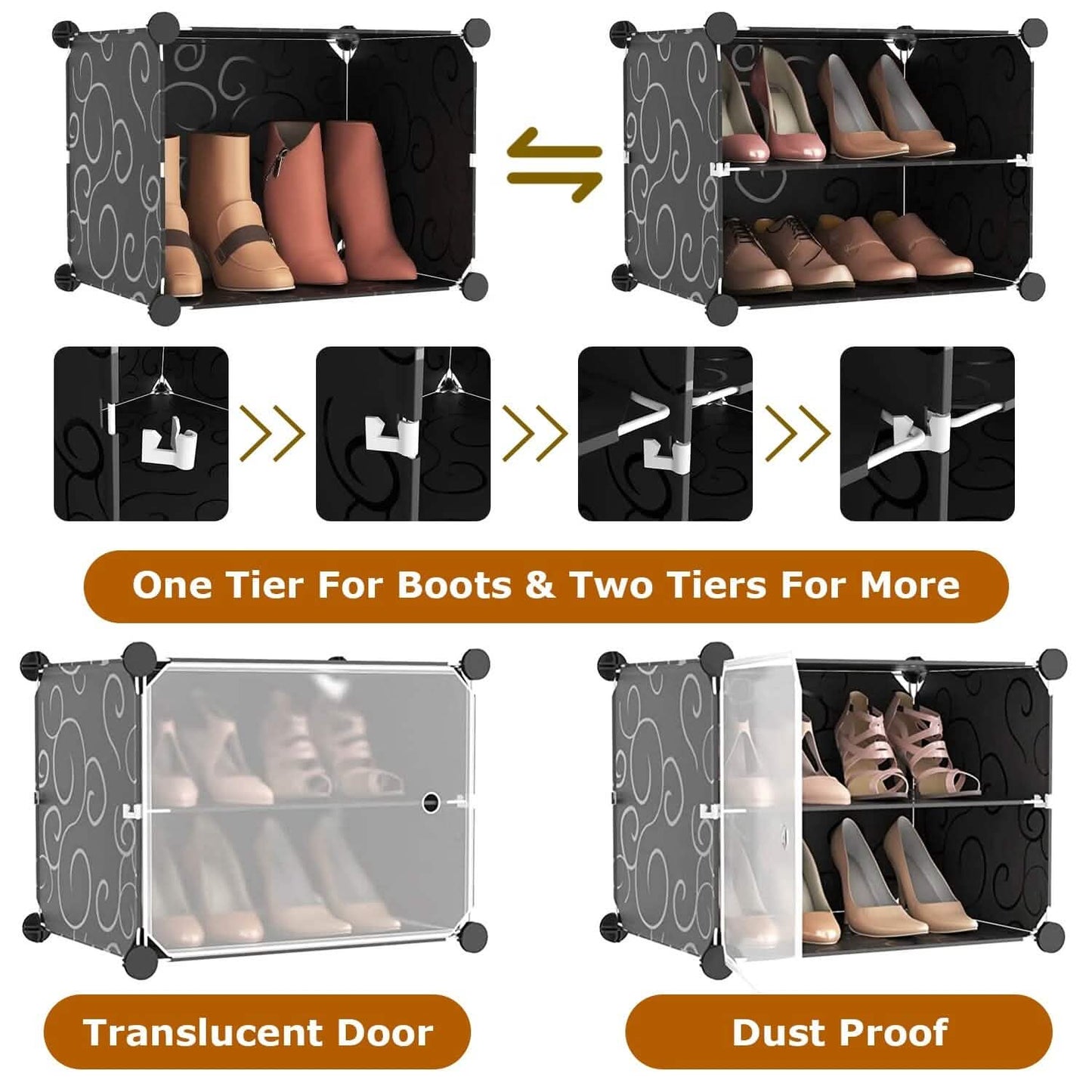 Shoe Rack Organizer with Transparent Doors