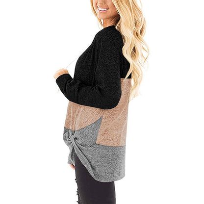 Sieanear Women's Casual Short Sleeve T-Shirt Tops Twist Knot Front Tunics