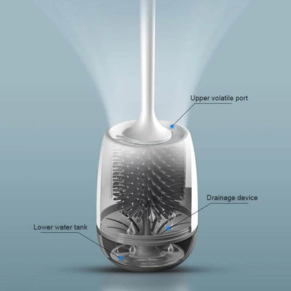 Silicone Head Toilet Brush Quick Draining Clean Tool