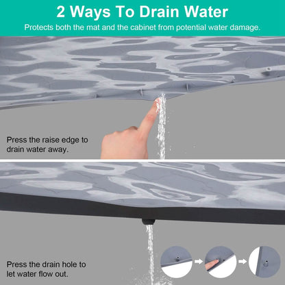Silicone Under Sink Mat Liner with Drain Hole