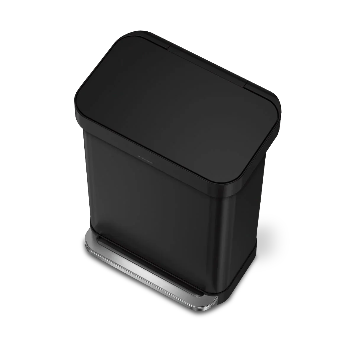 simplehuman 55-Liter Matte Black Indoor Kitchen Hinged Lid Trash Can