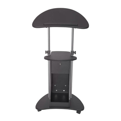 Sit-to-Stand Rolling Adjustable Laptop Cart with Storage