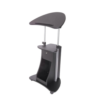Sit-to-Stand Rolling Adjustable Laptop Cart with Storage
