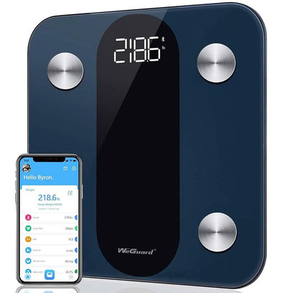 Smart Digital Bathroom Scale with Heart Rate Tracking, Body Fat, BMI with App