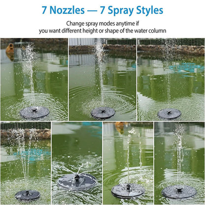 Solar Powered Fountain Pump with LED Lights