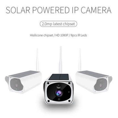 Solar Powered IP Camera with Rechargable Batteries HD 1080p Loop Recording