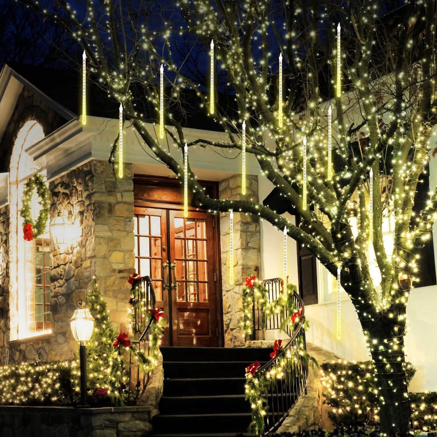Solar Powered Meteor Shower String Light