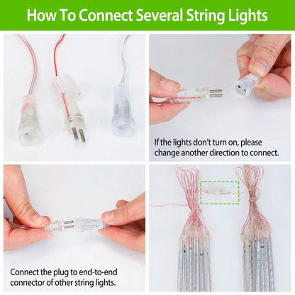 Solar Powered Meteor Shower String Light