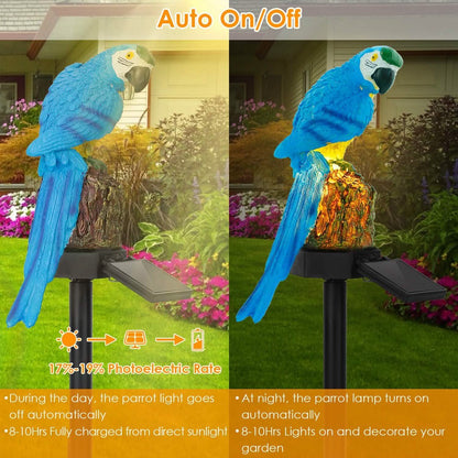 Solar Powered Parrot Garden Light IP65 Waterproof LED