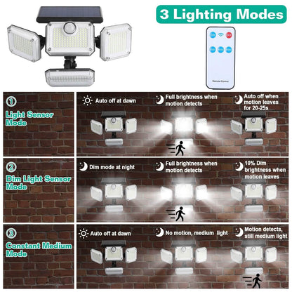 Solar Powered Wall Lights Outdoor Motion Sensor Lamps