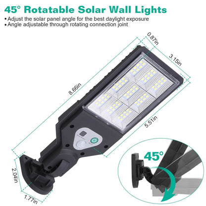 Solar Wall Light Outdoor Beads PIR Motion Sensor Remote Control Wireless Lamps
