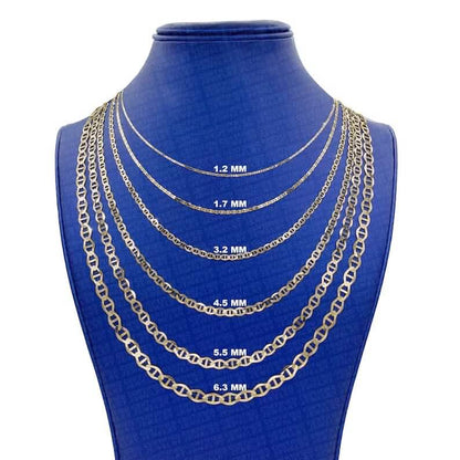 Solid 14K Yellow Gold Mariner Link Chain Necklace