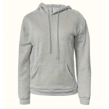 Solid Drawstring Casual Long Sleeve Hoodie