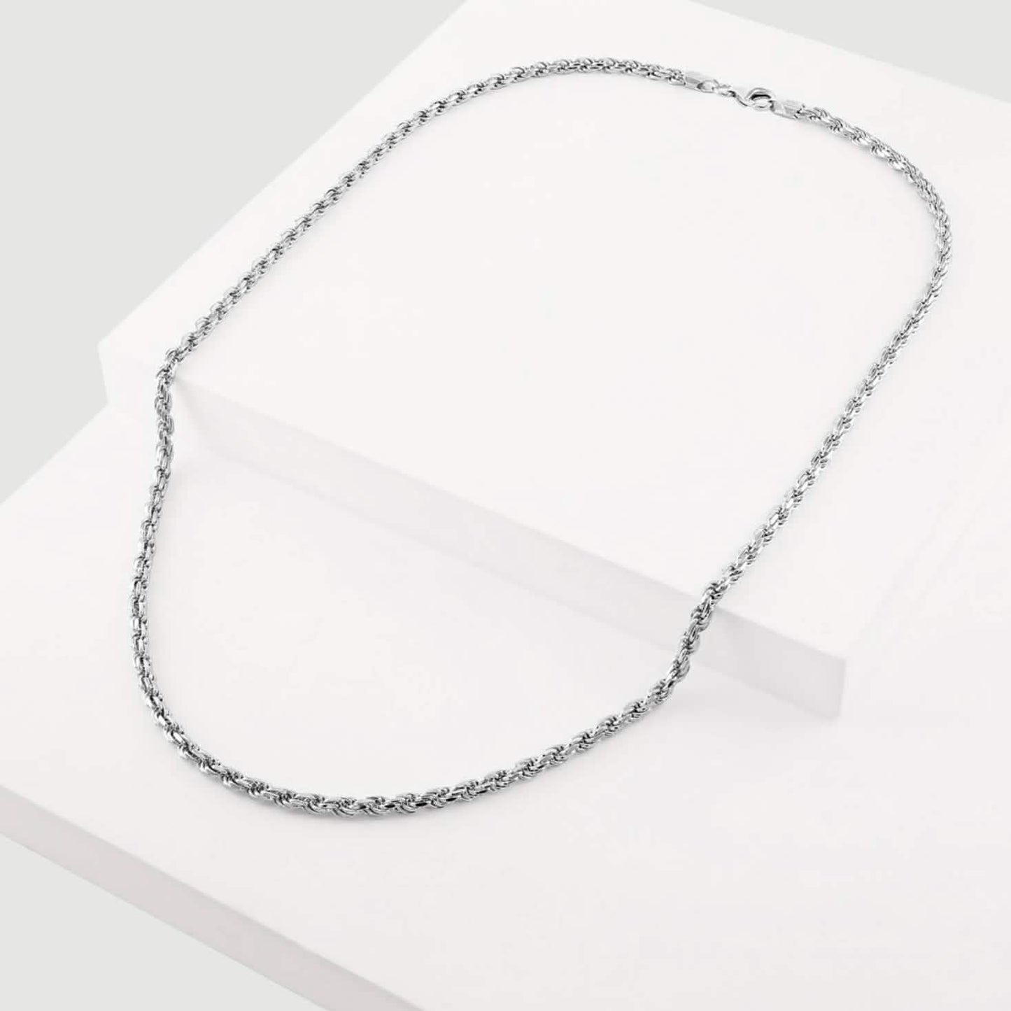Solid Sterling Silver 3.5MM Rope Link Chain
