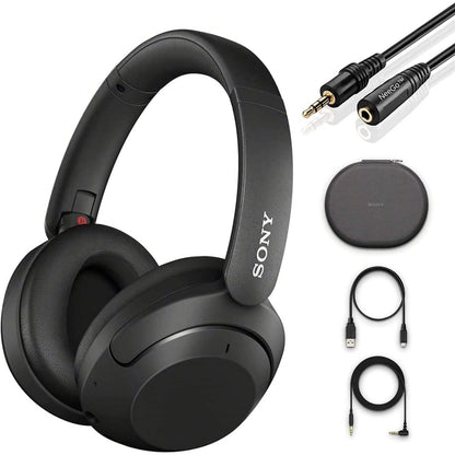 Sony Wireless Noise Cancelling Headphones WH-XB910N Bluetooth Headset + NeeGo 3.5mm Extension (Refurbished)