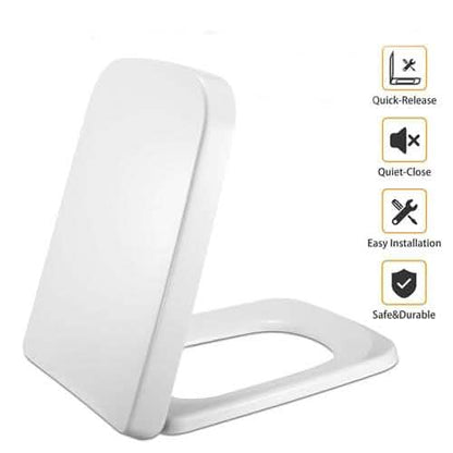 Square Toilet Seat with Grip-Tight Seat Bumpers