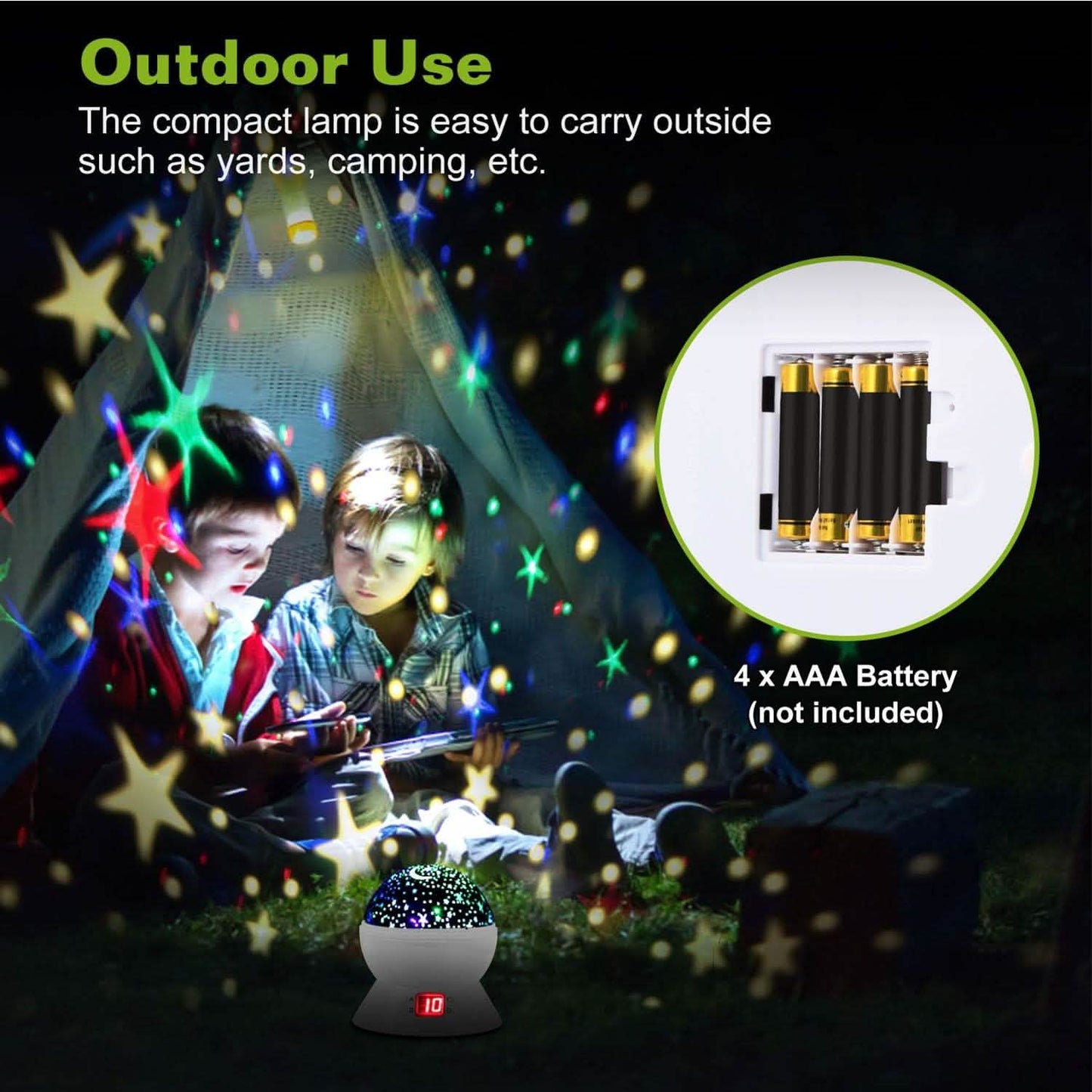 Star Moon LED Projector Lamp Kids Night Light