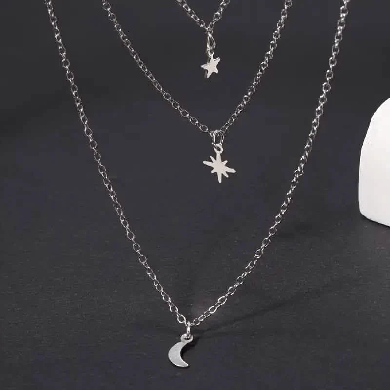 Star Moon Multi-layer Pendant Necklace