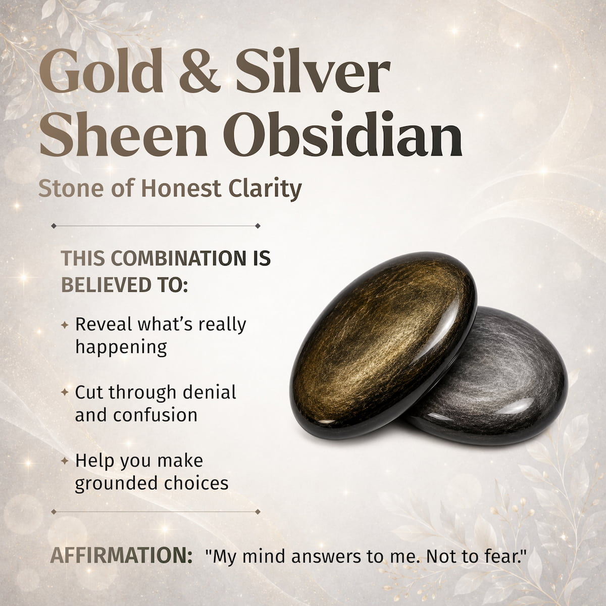 The Upper Hand – Gold & Silver Sheen Obsidian Points - Lumina Home