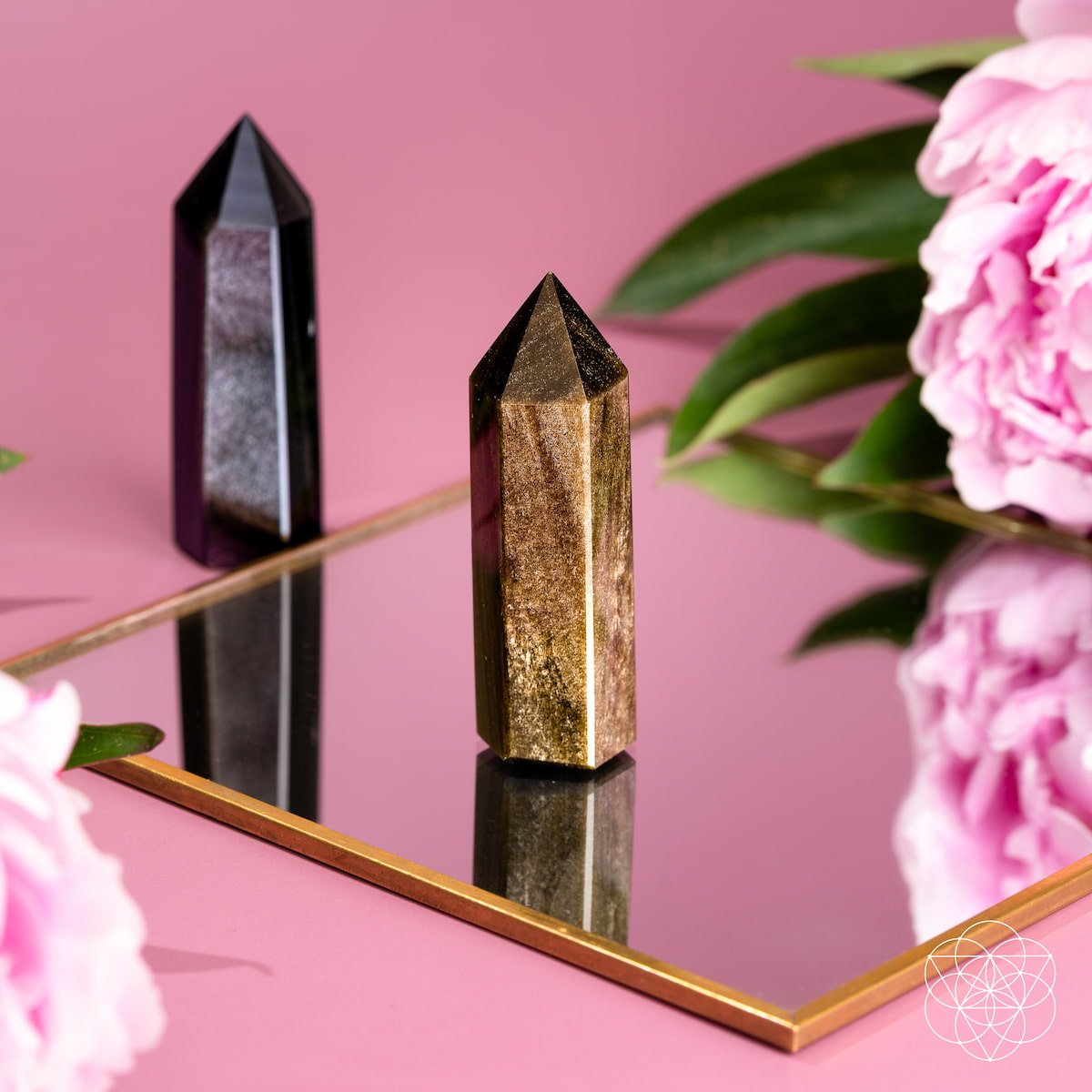 The Upper Hand – Gold & Silver Sheen Obsidian Points - Lumina Home