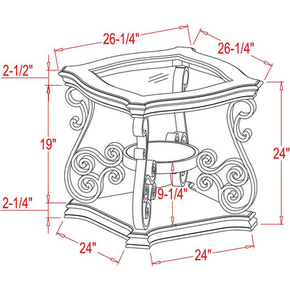 Traditional End Table Accent Bedside Nightstand