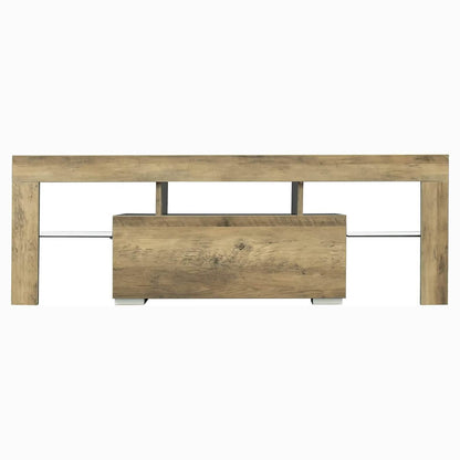 TV Stand with LED Lights Open Shelf Console Storage Table