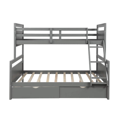 Twin over Full Bunk Bed with 2 Storage Drawers