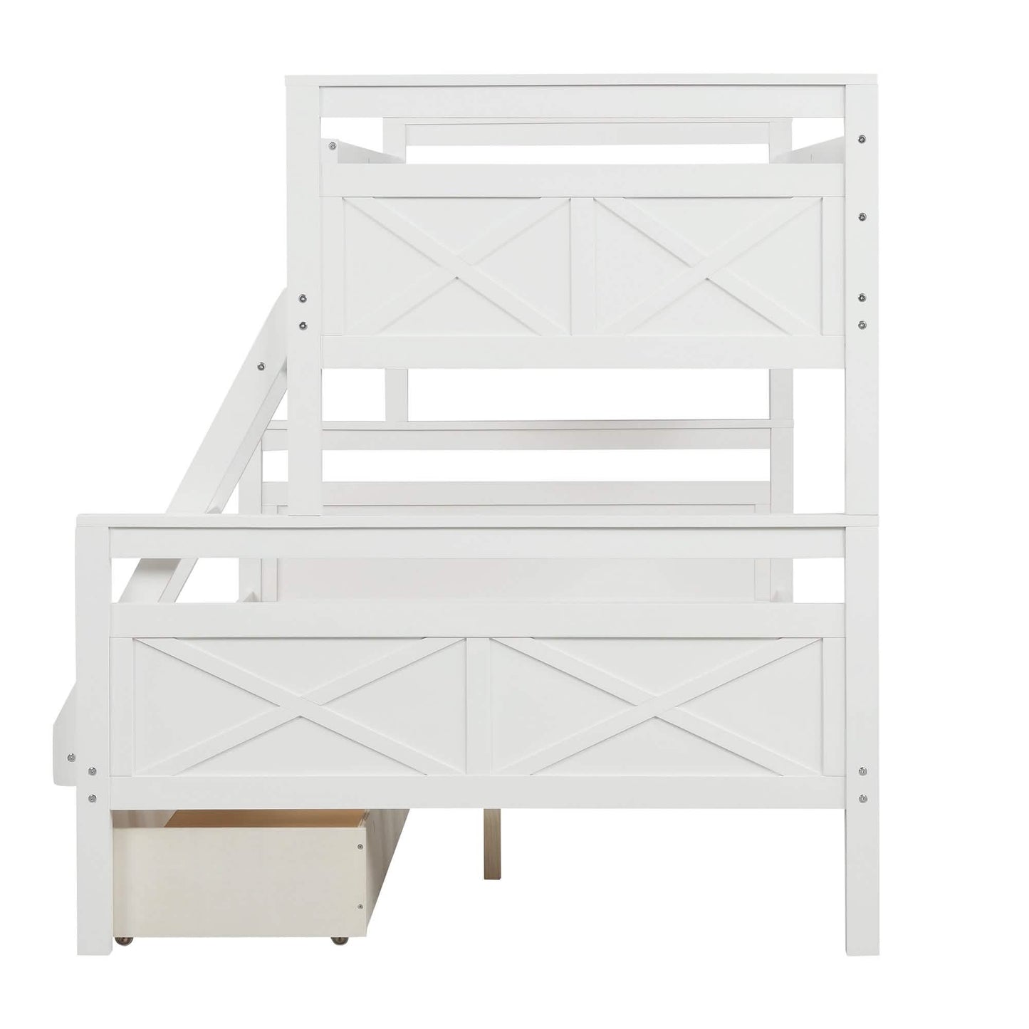 Twin over Full Bunk Bed with 2 Storage Drawers