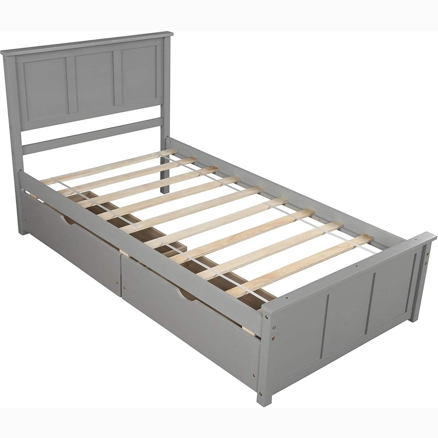 Twin Size Platform Bed with Two Drawers