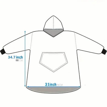 Ultra-Soft Sherpa Fleece Hoodie Blanket - Cozy Oversized Wearable Snuggle Sweatshirt