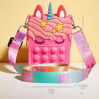 Unicorn Pop-it Bubble Fidget Handbag for Kids