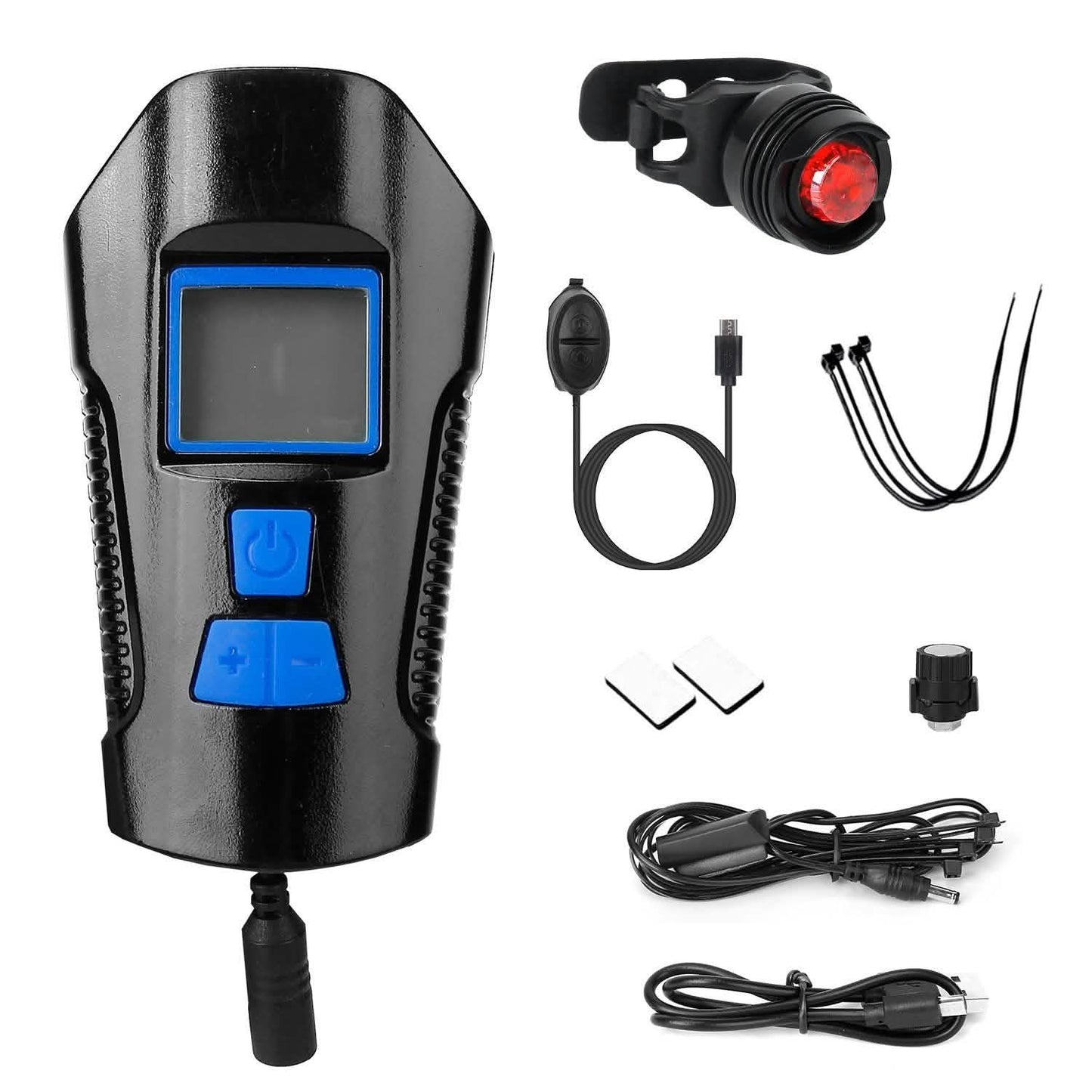 USB Rechargeable Bike Light Set with Speedometer and Odometer