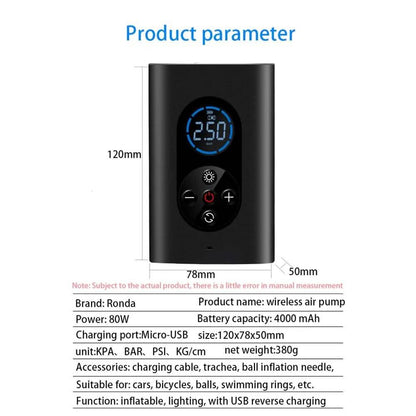 USB Rechargeable Intelligent Air Pump Car Portable