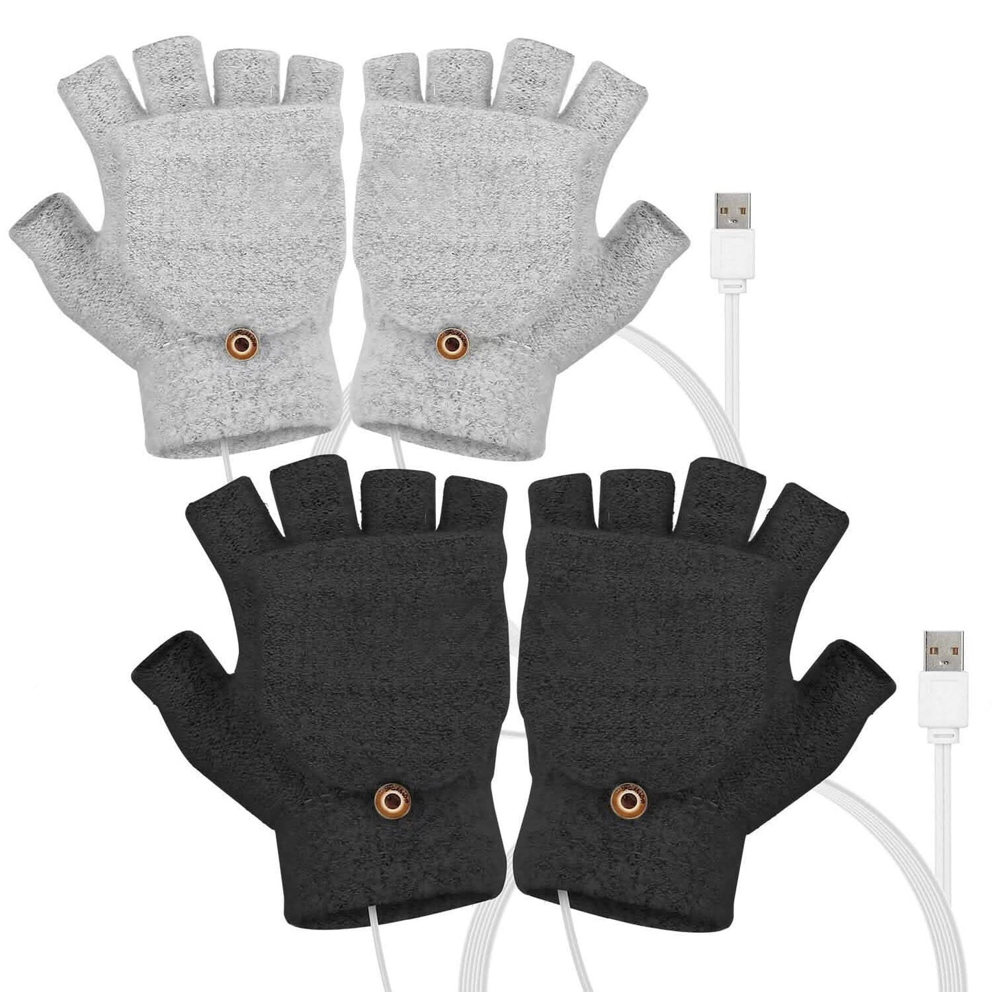 USB Wool Heated Gloves Mitten