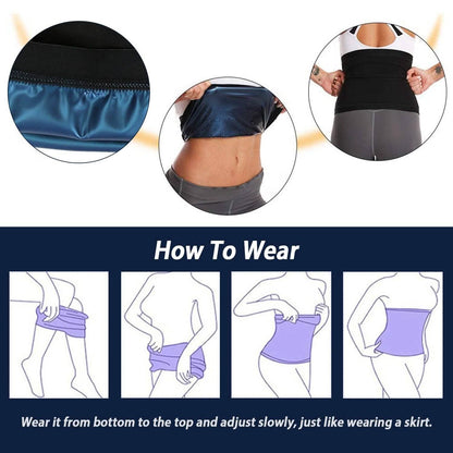 Waist Trimmer Women Sauna Sweat Wraps Waist Slimming Trainer Belt