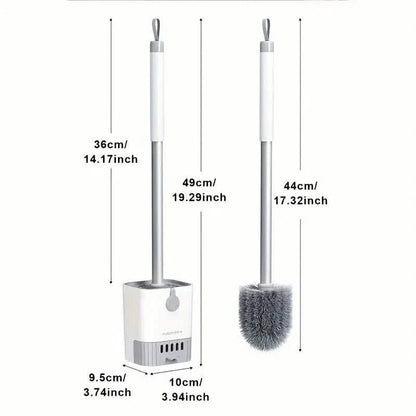 Wall Mounted Long Handle Toilet Cleaning Brush With Holder