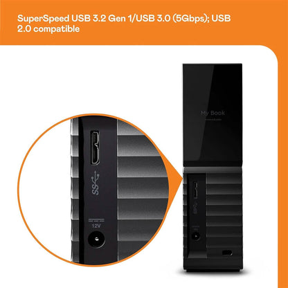 Western Digital 8TB My Book Desktop External Hard Drive  (Refurbished)