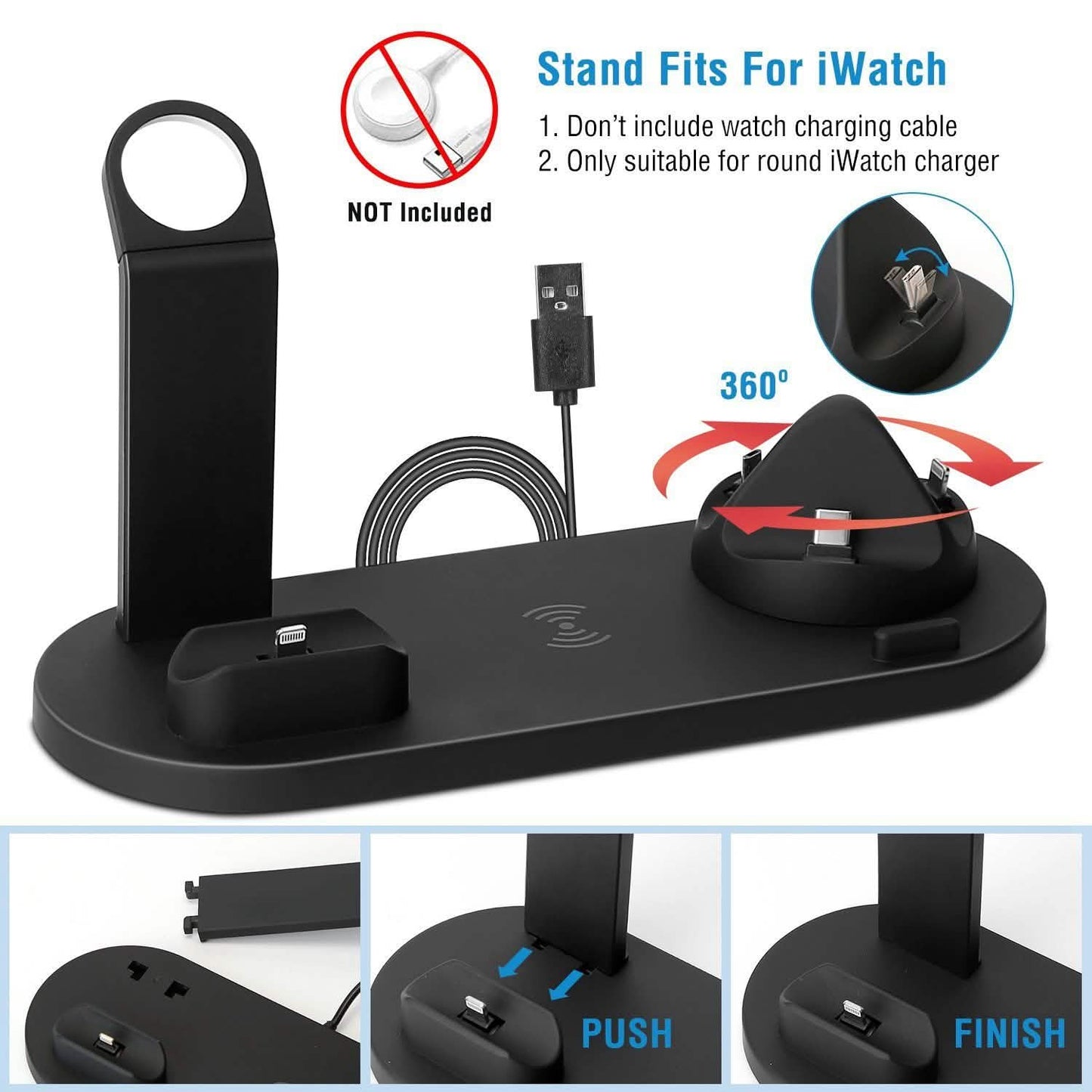 Wireless Charger Dock 4-in-1 10W