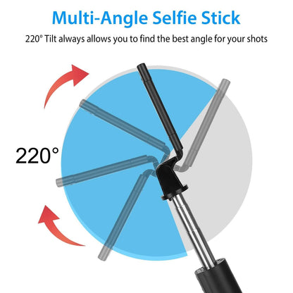 Wireless Selfie Stick Extendable Tripod with Detachable Remote Shutter for 3.5-6.2" Phone