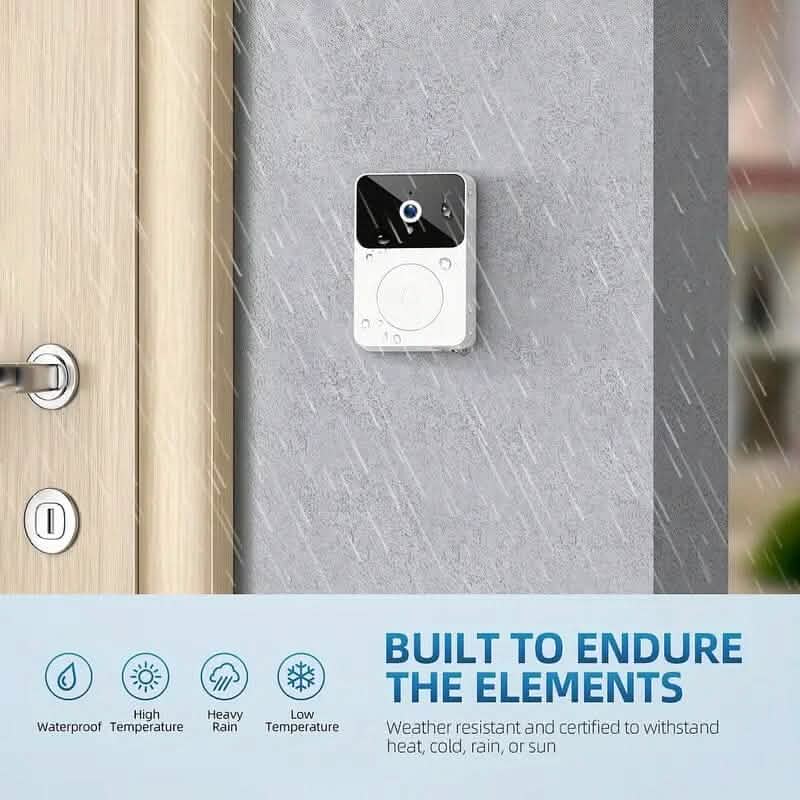 Wireless Smart Video Doorbell Camera with Night Vision and Motion Alerts
