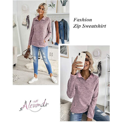 Women Casual Long Sleeve Stand Collar with Pockets