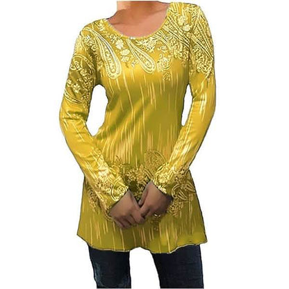 Womens Autumn Round Neck Long Sleeves