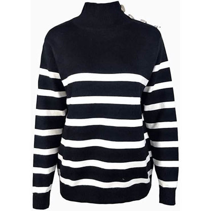 Women's Casual Long Sleeve Crewneck Patchwork Knit Sweater Top
