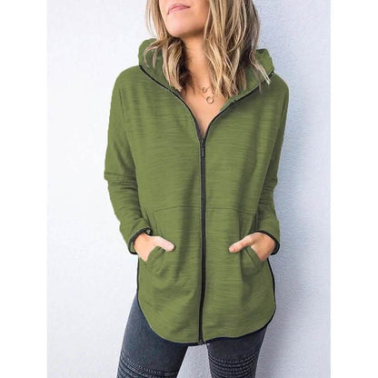 Women's Hoodie Zip Up Hoodie Sweatshirt Plain Zipper Front