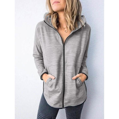 Women's Hoodie Zip Up Hoodie Sweatshirt Plain Zipper Front