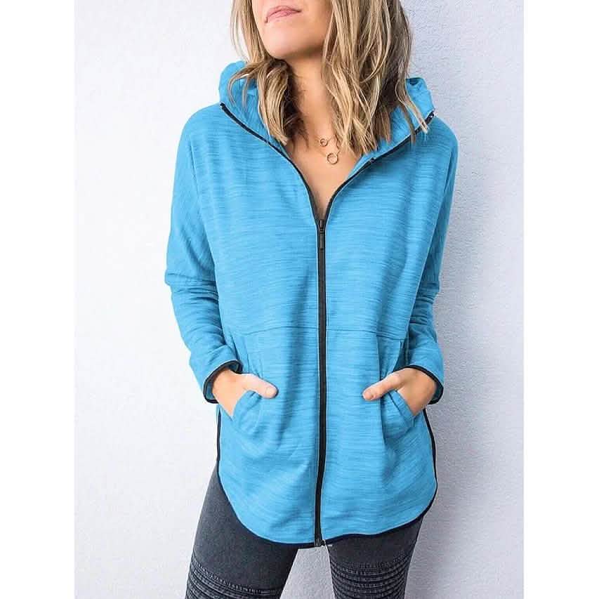 Women's Hoodie Zip Up Hoodie Sweatshirt Plain Zipper Front